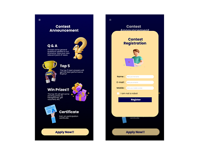 Contest Registration #dailyui #001 dailyui graphic design ui