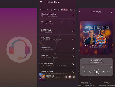 mobile music player ui