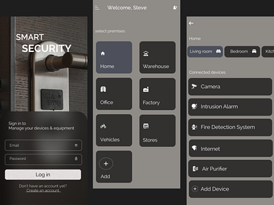 SMART SECURITY MOBILE APP app design typography ui ux
