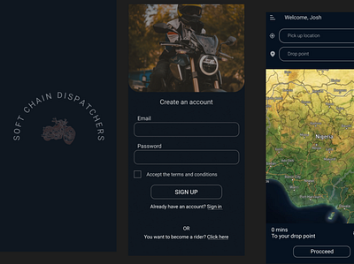 Dispatch Rider App UI Design app design graphic design ui ux