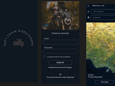 Dispatch Rider App UI Design