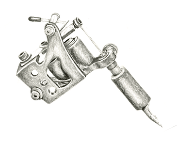 Tattoo Machine Pencil Illustration illustration pencil tattoo