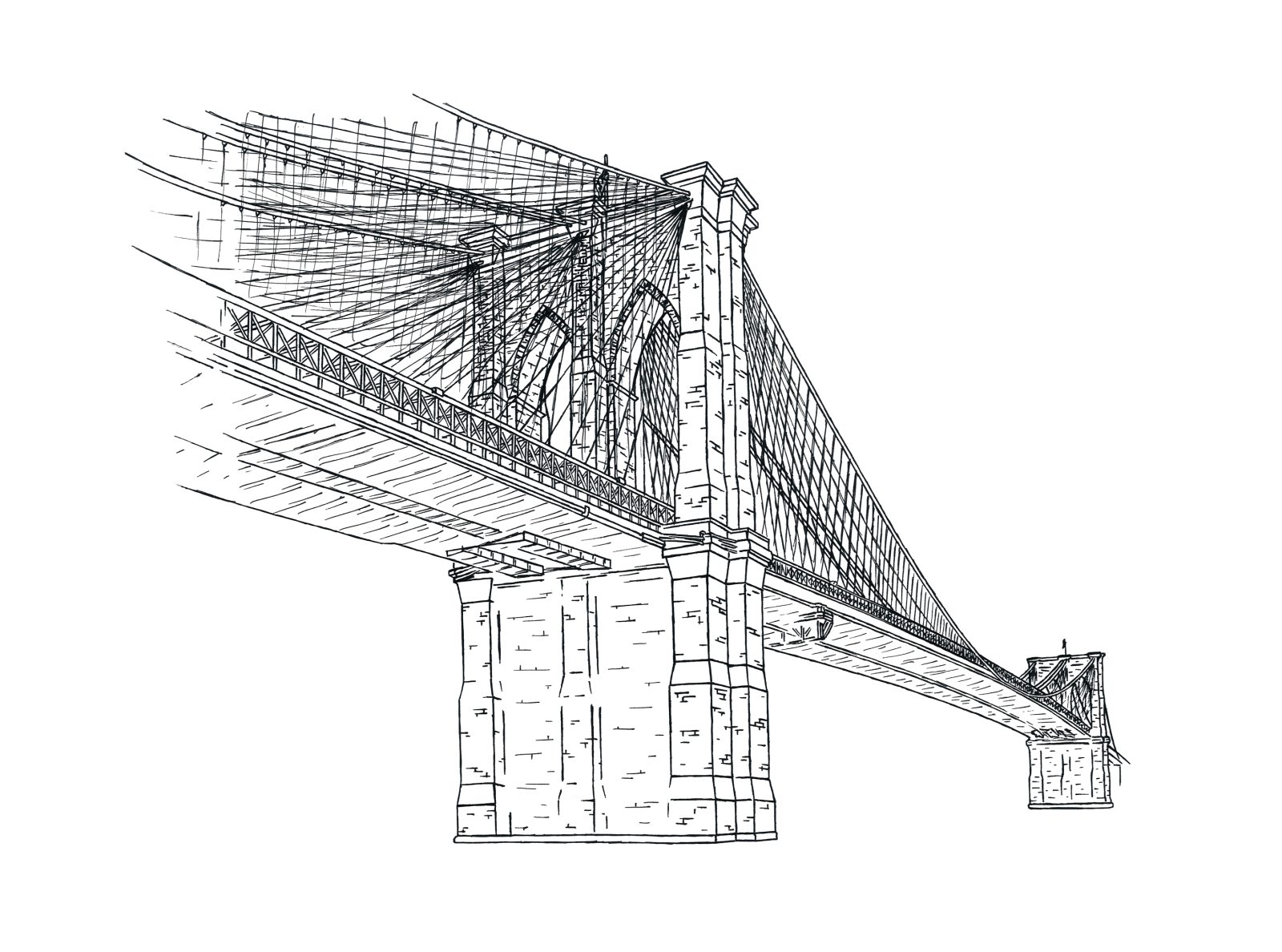 Brooklyn Bridge Line Art by Matthew Mitchell on Dribbble