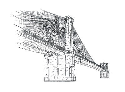 Brooklyn Bridge Line Art bridge brooklyn drawing illustration line art vector