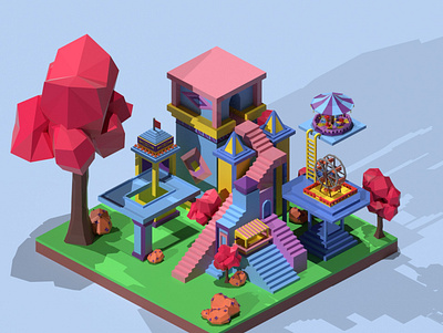 3d playground mobile game 3d graphic design