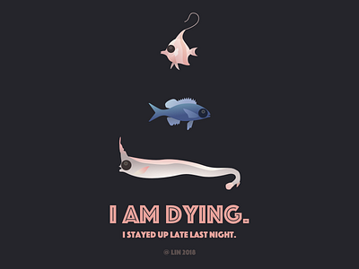 The Dying Fishes black fishes illustration