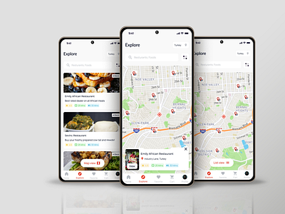 Nearby Restaurants | AmatNow design ecommerce explore food app mobile app mobile design mobile ui nearby restaurant nearby stores small business ui ux design