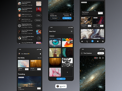 NFT Mobile App design marketplace mobile app nft nft marketplace socialfi ui ux design
