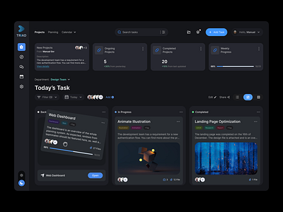 Task Management Dashboard analytics dashboard design figma kanban management notion overview planner saas task task management team team manager timeline ui ux design