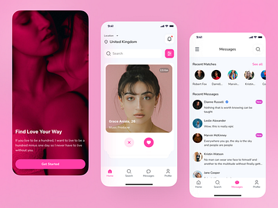 Dating App badoo chat clean dating dating app design love match mobile app mobile design relationship social tinder ui ux design