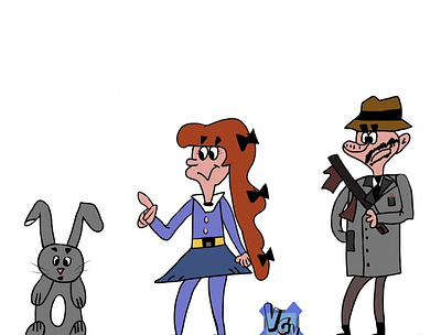 Line-Up of characters in detective and gangsters world animation design graphic design illustration vector