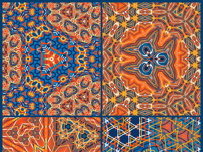 Blue Orange flame- Geometric symmetries