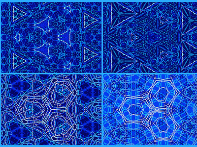 Blue microscopic geometry big canvas