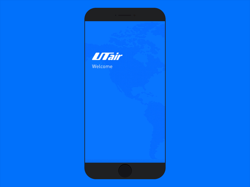 UTair Onboarding plane utair ticket blue travel ui airlines animation illustration onboarding