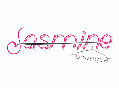 logo final boutique graphic graphicdesign hanger jasmine logo needle photoshop thread