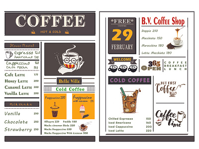 Coffe News Menu americano cafe coffee dribbble fresh latte menu nepali new paper menu pub style