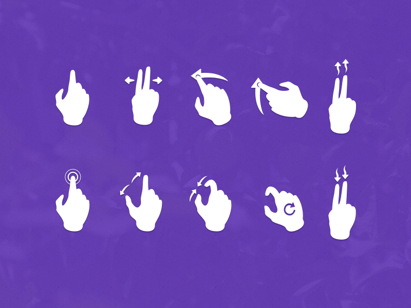 (Free) Tactile Gesture Icons ui gesture tactile pinch tap touch zoom rotate slide icons user interface vectorial