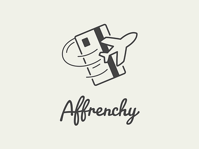 Affrenchy logotype affrenchy black credit card illustrator logotype plane sleek line white