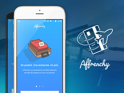 Affrenchy — Douanes Interfaces affrenchy airport app application blue douanes illustrations paiement plane prices stroke white