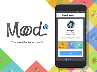 Moood – mobile project android application colored discussion light mobile moood project school talk ui ux