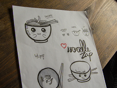 Noodle Zap - Sketches draw expressive happy illustration japan logo manga noodle photo ramen sketch zap