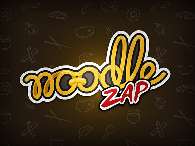 Noodle Zap - Logotype food illustration japan logo logotype manga noodle ramen red yellow zap