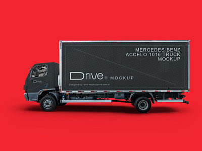 Mockup Mercedes Benz Accelo 1016 - Truck Mockup 1016 accelo benz branding design freebie mercedes mockup psd template truck