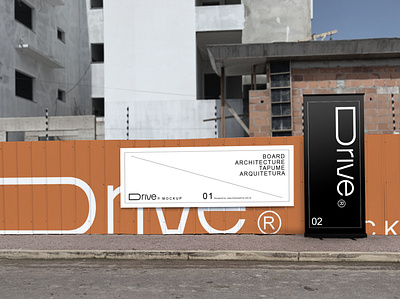 Billboard Architecture Mockup 01 architecture billboard board branding design freebie graphic design mockup psd siding tapume template