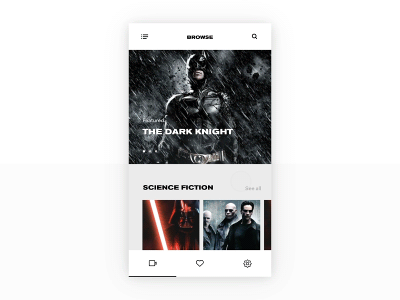 Movie App animation after effects animation ui