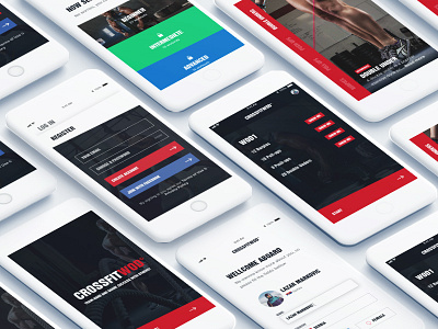 CrossFit App Concept app bold clean crossfit ios isometric mockup perspective training