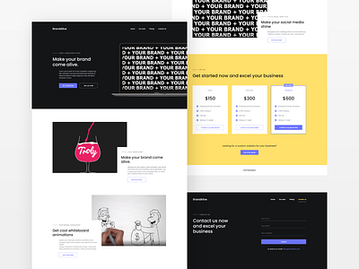 Simple Landing Page for a small studio adobexd black clean color grid landing landing page landingpagedesign minimal typogaphy white yellow