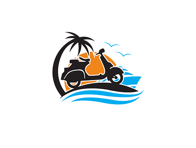 Vespa sunset design graphic design illustration logo vector