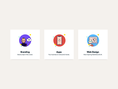 Services Card UI business component design icon illustration minimal services typography ui ux vector illustration website