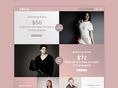 Zodiacal best fashion website best fashion website best ui best ui design best ux design trends fashion flow homepage shopping shopping website typography userflow winter