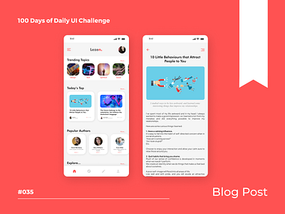 100 Days of UI - Day #035 (Blog Post)