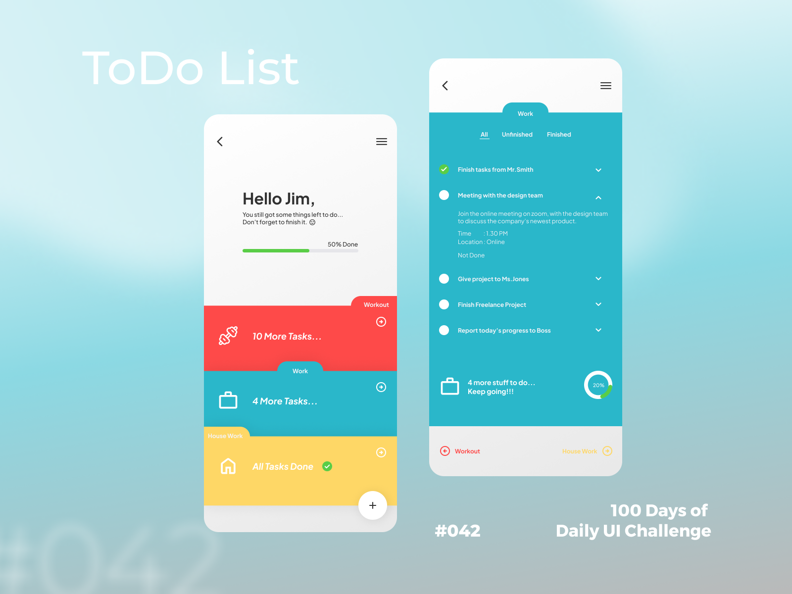 100 Days of UI - Day #042 (ToDo List) by Muhammad Rafy 