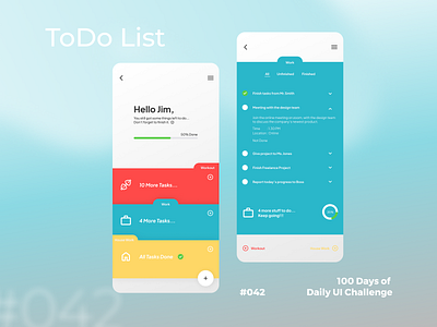 100 Days of UI - Day #042 (ToDo List) adobe xd app app design branding dailyui design figma graphic design illustration logo ui vector