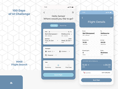 100 Days of UI - Day #068 (Flight Search)
