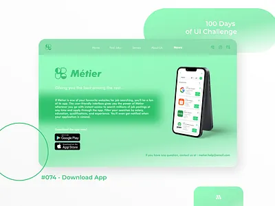 100 Days of UI - Day #074 (Download App) adobe xd app app design branding dailyui dailyui 074 dailyui 74 day 074 day 74 day074 design download app figma graphic design illustration logo ui uiux vector