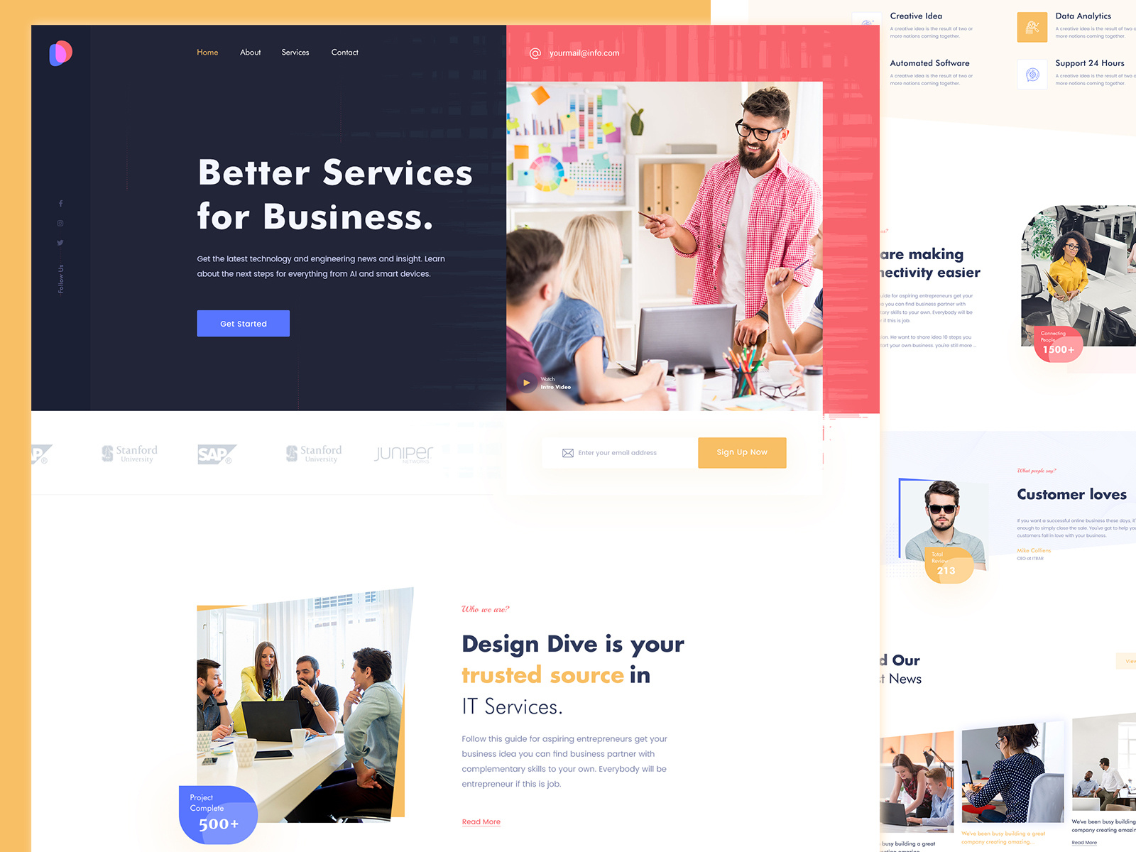 Corporate home page design concept by Rana Roy on Dribbble