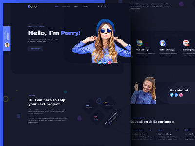 Personal Portfolio Dark animation design illustration landing page minimal personal personal branding personal portfolio personal website portfolio portfolio website typography ui uidesign uiux userinterface uxdesign uxui web website