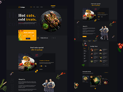 Fodige _ Restaurant Website Design agency animation app calendar chef concept cook dinner eating food illustration interface lockup maps minimal mobile product design restaurant ui website