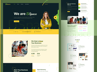 Dspace - Agency Web Template agency animation branding design digital agency interface design landing page motion graphics typography ui uiux uiux design user experience ux ux design vector web web template website website design