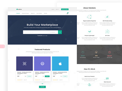 Marketo - Digital Market Place Free Download app branding design download flat free icon illustrator landing page logo ui ux web website