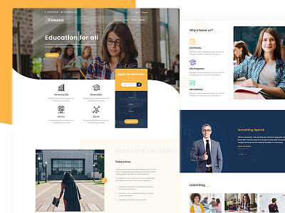 Edubird - Education PSD Template animation branding course design educaction site illustration landing page logo online course vector web