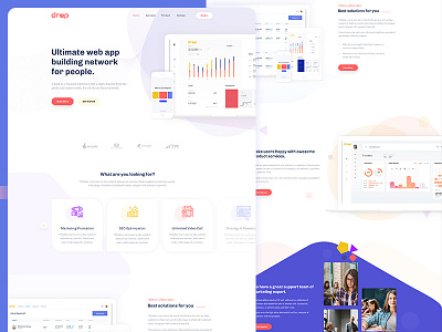 Saas landing animation app branding design illustration landing page logo typography web website