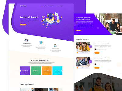 Education Landing page animation branding design education education website flat illustration landing page minimal typography web website