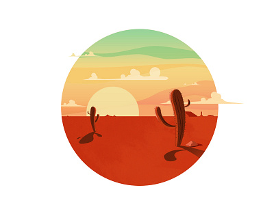 Desert day desert hot illustration inspiration sunset