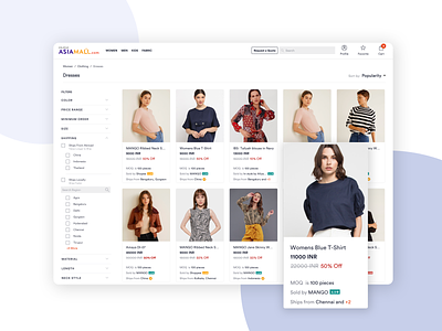Product Listing Page design ecommerce app fashion brand fashion design filters listing page product design product page shopping app ui userexperience userinterface ux website design