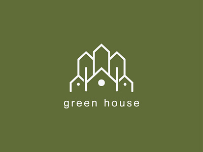 Green House Logo Design branding custom logo design forest graphic design illustration logo logo design real estate logo vector